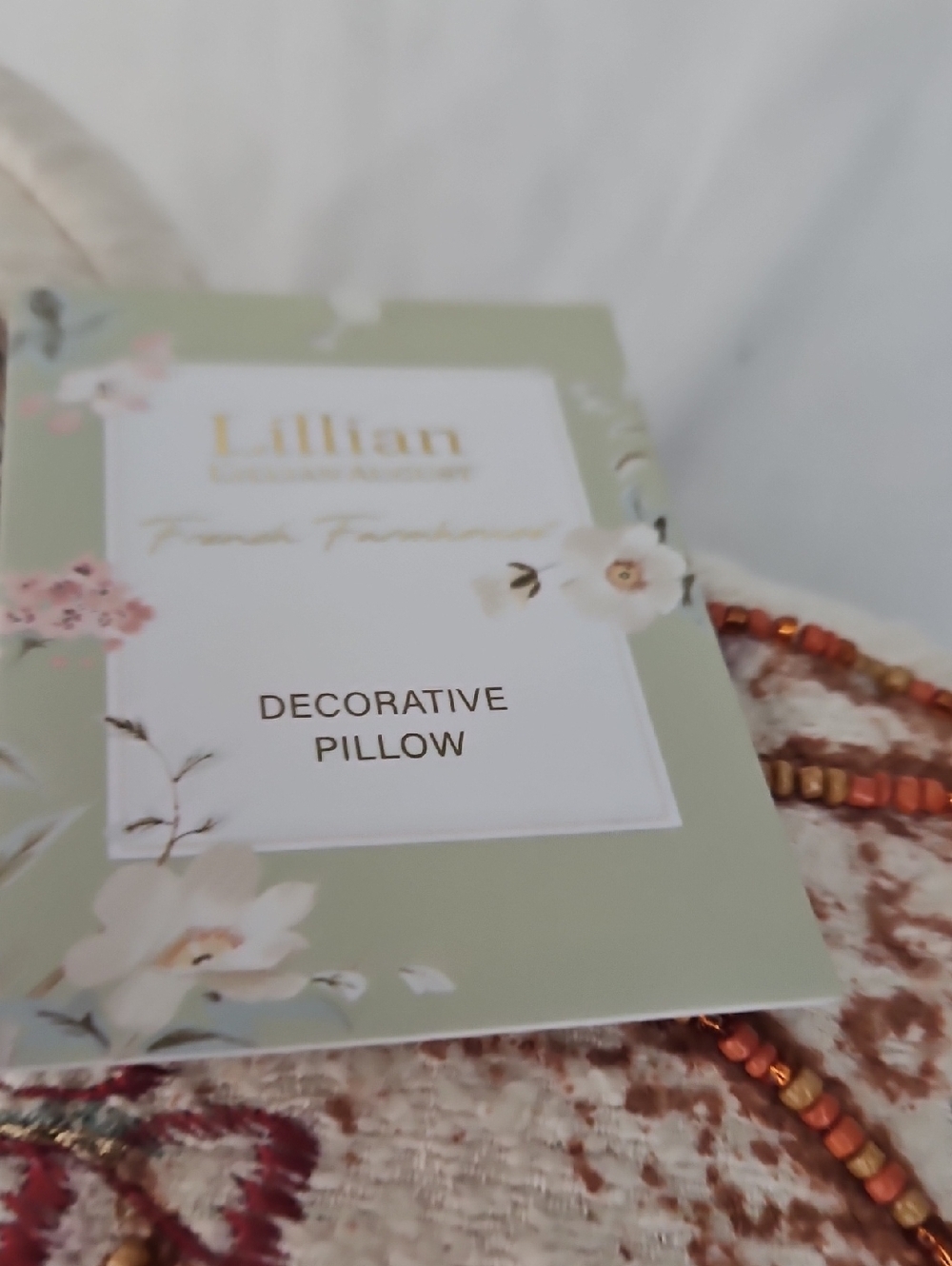 Lillian August French Farmhouse Floral Pumpkin Pillow Fall Decor. - Picture 4 of 4